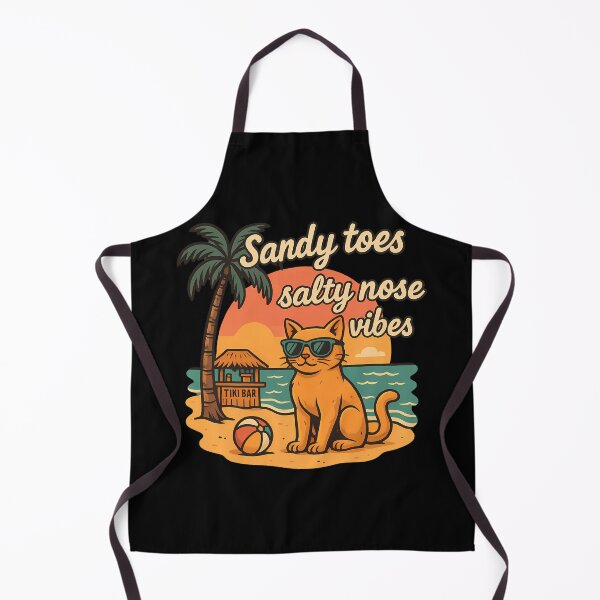 Item preview, Sandy Toes Salty Nose Vibes – Cool Cat Beach Summer Vacation Design designed and sold by Jason123za.