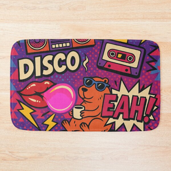 Item preview, Retro design with a cool capybara from the 90s disco designed and sold by EchoOfSilence.