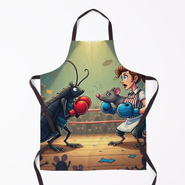 Item preview, A housewife boxing a cockroach with referee rat officiating! designed and sold by Jamesk82.