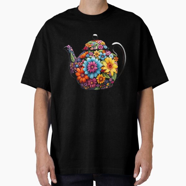 Item preview, Teapot with flowers designed and sold by Genevieve Crabe.