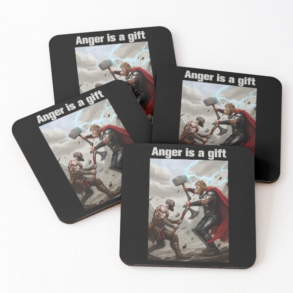 Item preview, Anger is a Gift - Kratos vs Thor Epic Clash designed and sold by -DEEWOLF-.