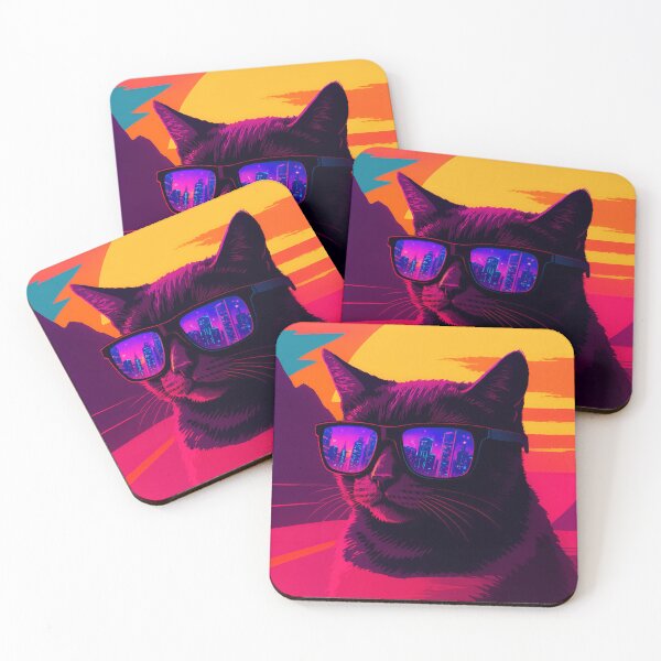 Item preview, Retrowave Cat designed and sold by MitsukiArt.