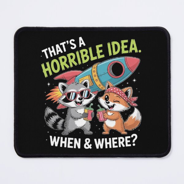 Item preview, Funny Animal Adventure Design – Raccoon and Fox with Rocket, Humor Quote Graphic designed and sold by love3617.