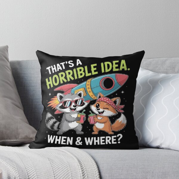 Item preview, Funny Animal Adventure Design – Raccoon and Fox with Rocket, Humor Quote Graphic designed and sold by love3617.