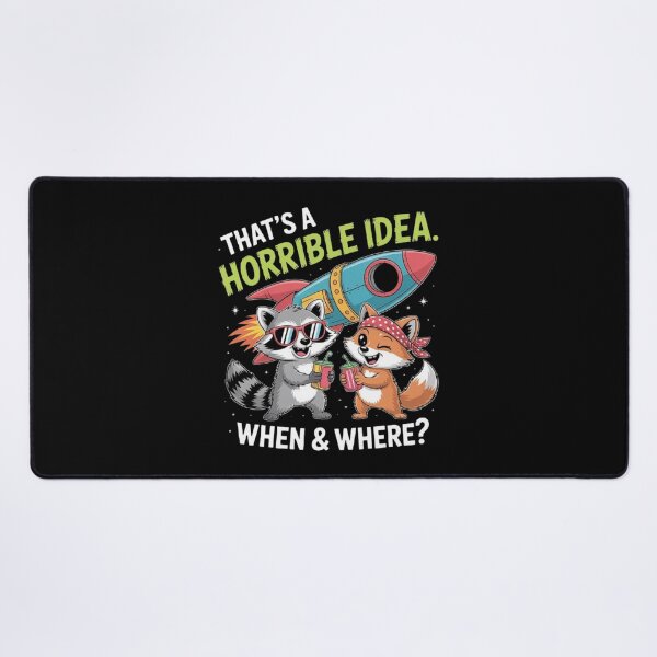 Item preview, Funny Animal Adventure Design – Raccoon and Fox with Rocket, Humor Quote Graphic designed and sold by love3617.