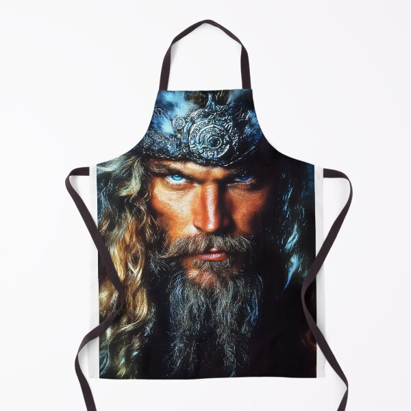 Item preview, Fierce Viking warrior portrait with captivating gaze. designed and sold by Artessie.