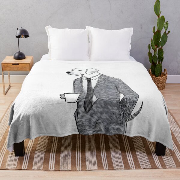 Item preview, Classy Labrador in Suit with Coffee - Line Art designed and sold by ShadowAndSlate.