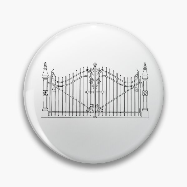 Item preview, Architectural Iron Gate Diagram - Vintage Wrought Iron Design designed and sold by WorldLily.