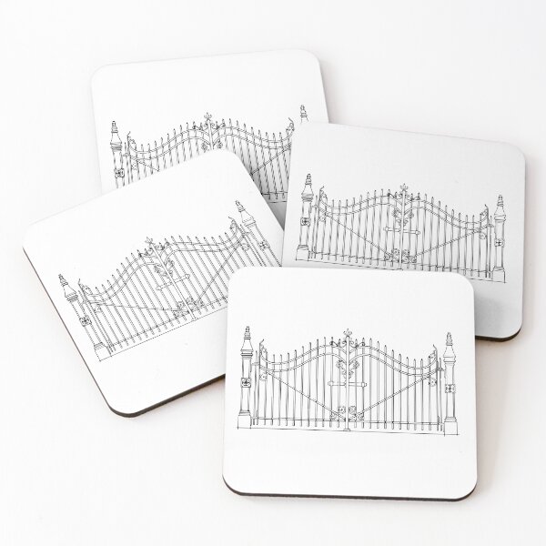 Item preview, Architectural Iron Gate Diagram - Vintage Wrought Iron Design designed and sold by WorldLily.