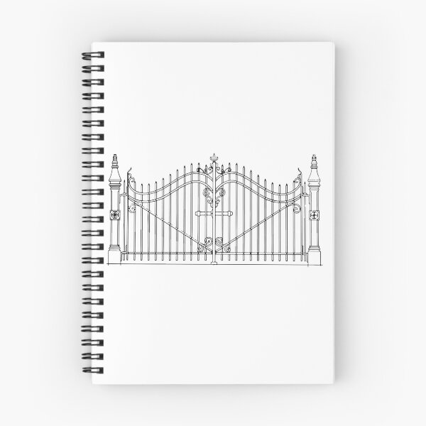 Item preview, Architectural Iron Gate Diagram - Vintage Wrought Iron Design designed and sold by WorldLily.