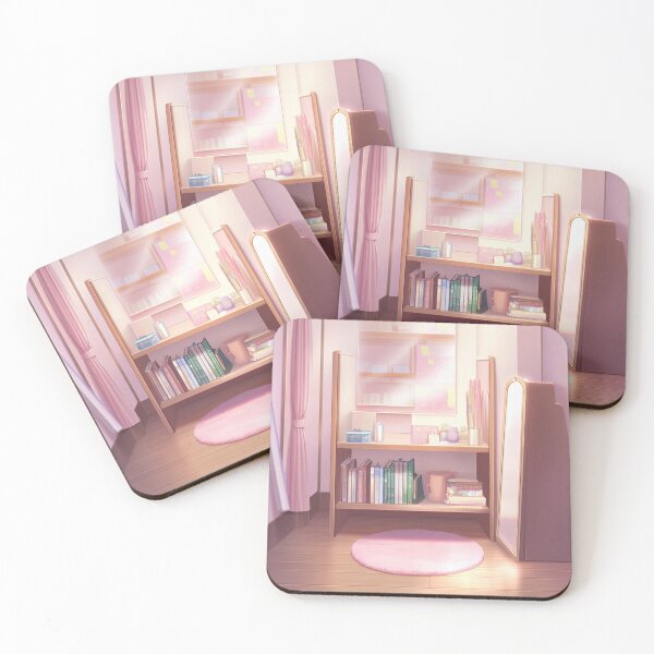 Item preview, Isometric miniature room, soft lighting, cozy aesthetic — includes bookshelf designed and sold by CuteKawaiiStudio.