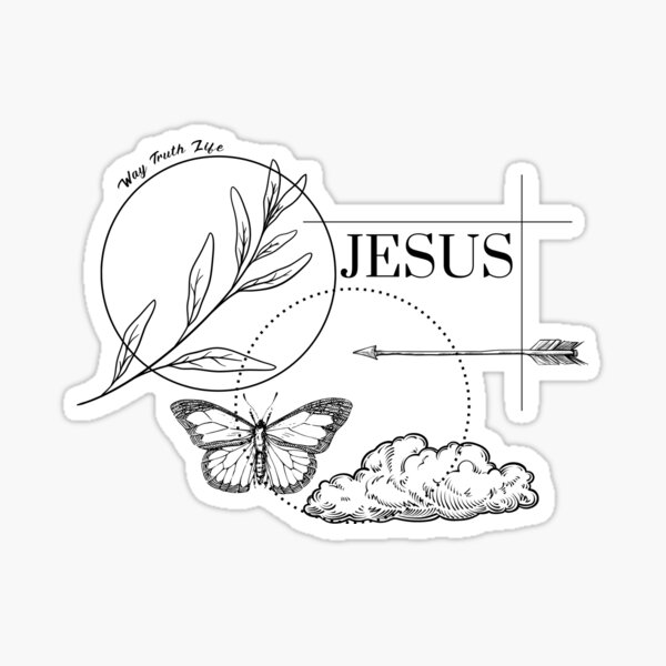 Artikel-Vorschau von Jesus, Weg, Wahrheit, Leben, Abstrakt, Schmetterling, Wolke, Pfeil, Christlich, Evangelium., designt und verkauft von KINGDOM-MINDED.