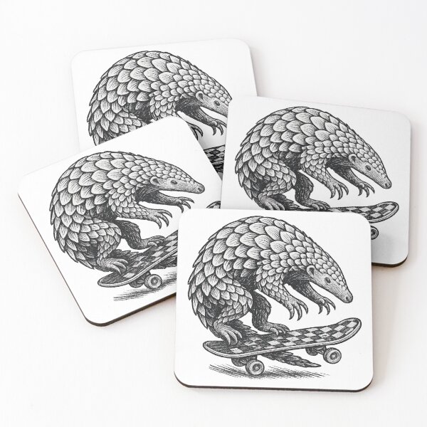 Item preview, Pangolin on a skateboard designed and sold by KiwiGrizzly.