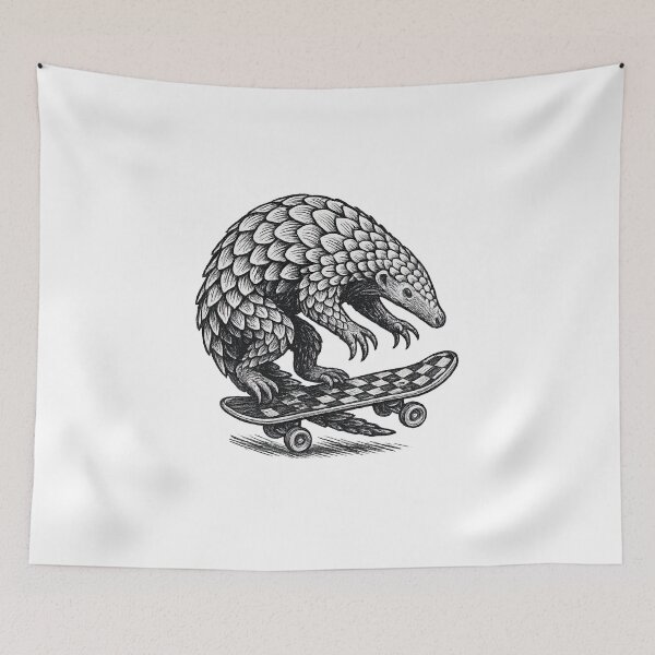 Item preview, Pangolin on a skateboard designed and sold by KiwiGrizzly.