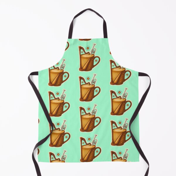Item preview, Oriental Harp & Trumpet Coffee Cup – Musical Aesthetic Design designed and sold by Glow vibes art 919.