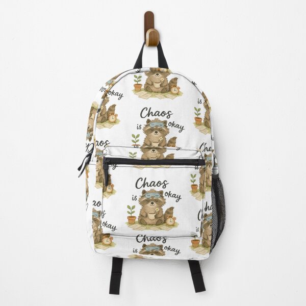 Item preview, Chaos Is Okay - Raccoon with Tea and Clutter designed and sold by ArtStyleAlice.