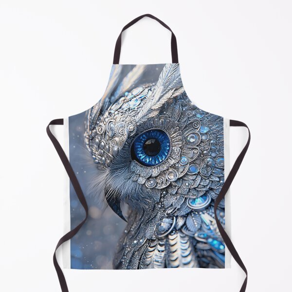 Item preview, Exquisite Metallic Owl with Intricate Blue Details designed and sold by Artessie.