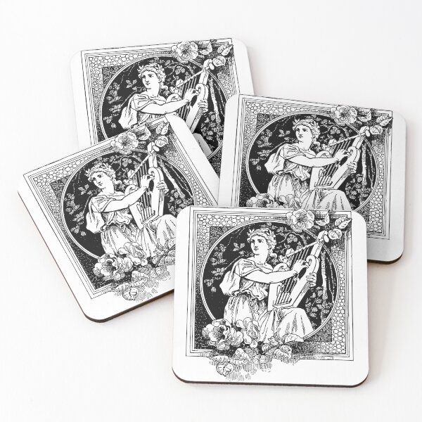 Item preview, Muse of Harmony: heraldic black design of a Greek female designed and sold by elmanchour.