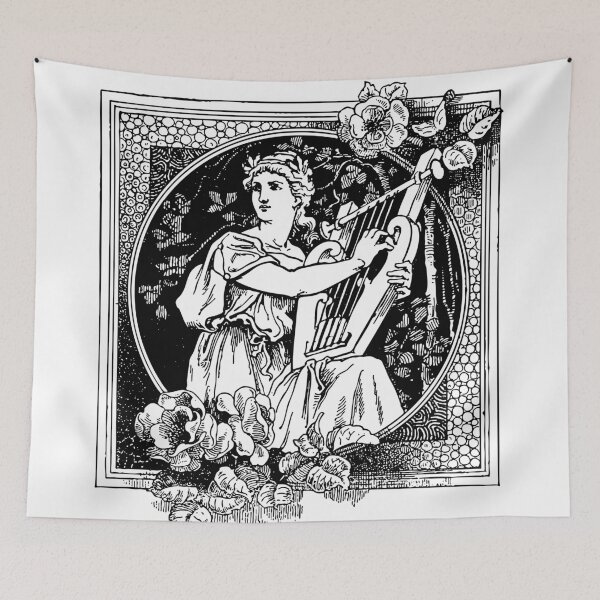 Item preview, Muse of Harmony: heraldic black design of a Greek female designed and sold by elmanchour.