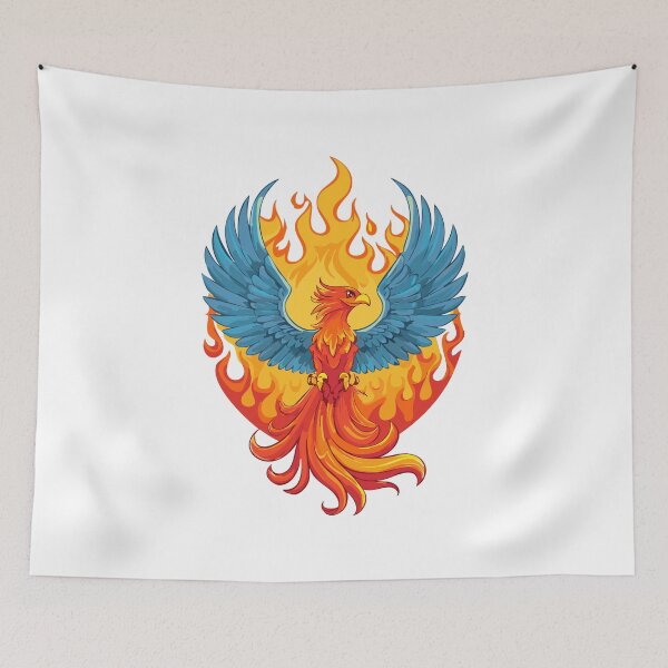 Item preview, Glowing mythological Fantasy Phoenix Bird, Fire burning Phoenix Bird, Phoenix Bird Vibrant Flame designed and sold by Danler.