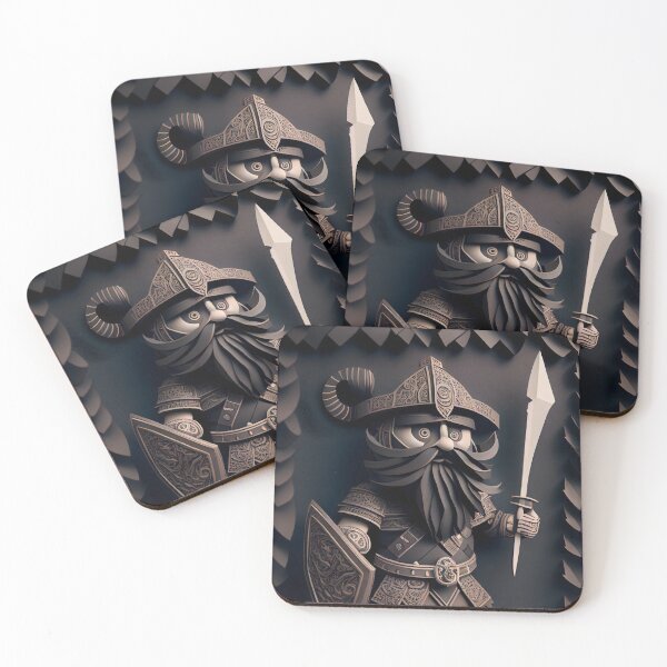 Item preview, Mighty Dwarf Warrior - Modern Art Print designed and sold by ShadowAndSlate.