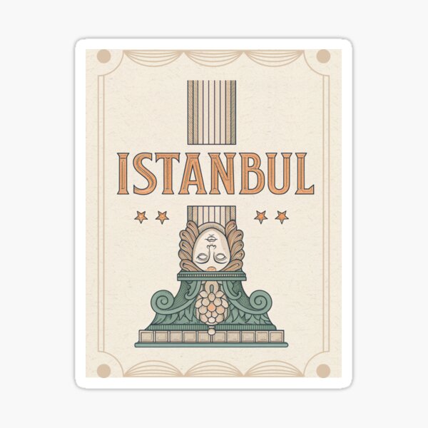 Item preview, ISTANBUL Typography with Medusa Column from the Basilica Cistern – Minimalist Travel Art designed and sold by asliberry.