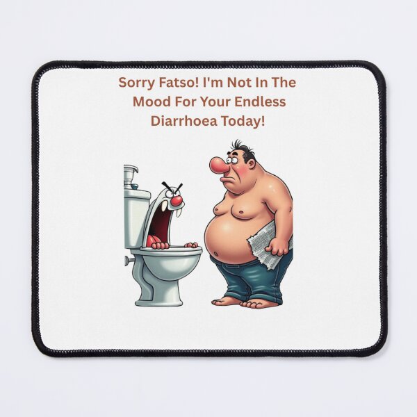 Item preview, A toilet berating a fat shirtless man over endless diarrhea! designed and sold by Jamesk82.