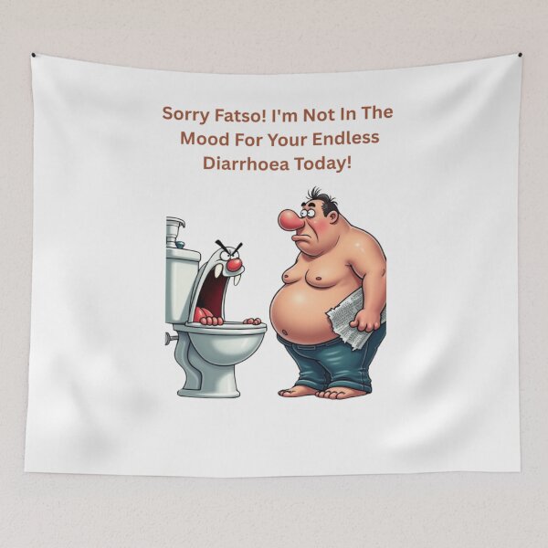 Item preview, A toilet berating a fat shirtless man over endless diarrhea! designed and sold by Jamesk82.