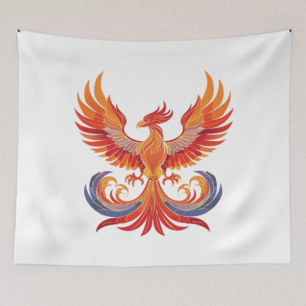 Item preview, Glowing mythological Fantasy Phoenix Bird, Fire burning Phoenix Bird, Phoenix Bird Vibrant Flame designed and sold by Danler.