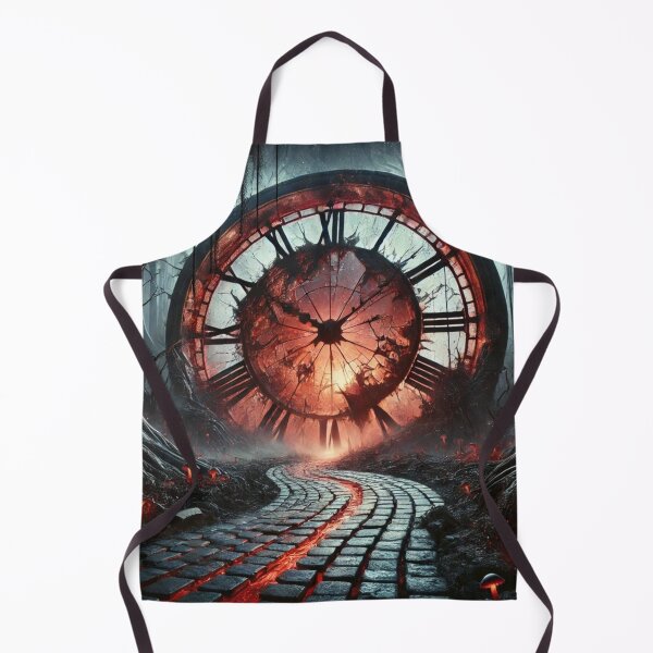 Item preview, Burning Clock in Surreal Forest – Gothic Fantasy Art, Dark Sci-Fi, Trippy Timepiece Design designed and sold by Chaos Kitten Emporium.