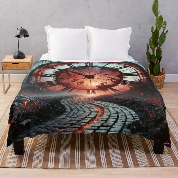 Item preview, Burning Clock in Surreal Forest – Gothic Fantasy Art, Dark Sci-Fi, Trippy Timepiece Design designed and sold by Chaos Kitten Emporium.