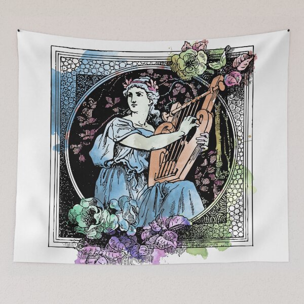 Item preview, Muse of Harmony: heraldic colored design of a Greek female designed and sold by elmanchour.