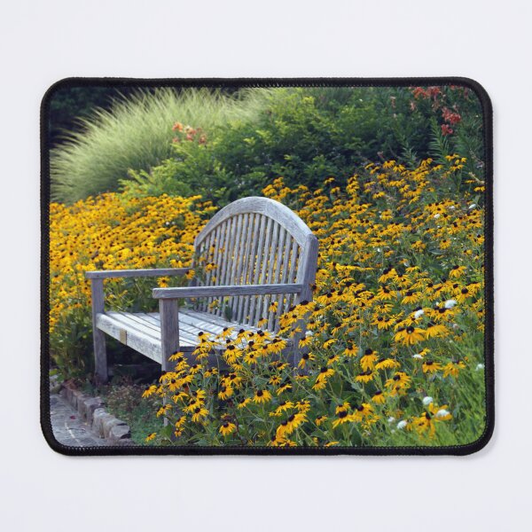 Item preview, Black-Eyed Suzy Flowers and a Park Bench designed and sold by Elysianart100.