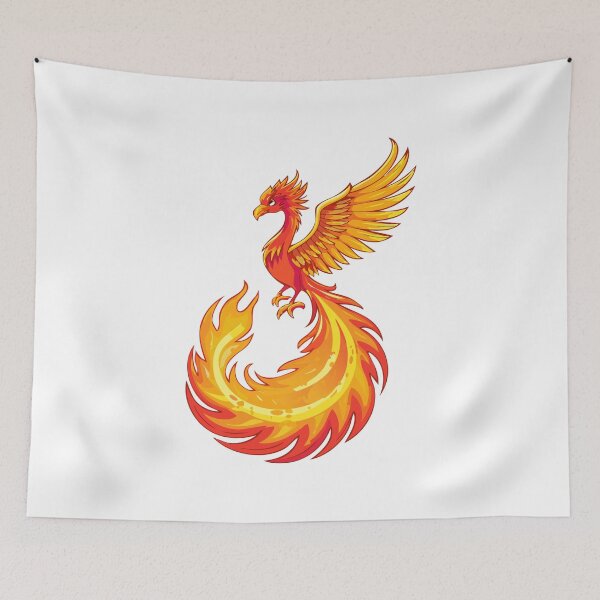 Item preview, Glowing mythological Fantasy Phoenix Bird, Fire burning Phoenix Bird, Phoenix Bird Vibrant Flame designed and sold by Danler.