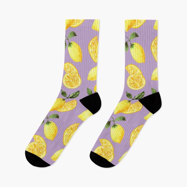 Item preview, Watercolor Lemons Pattern (Purple Background) designed and sold by andrebalest.art.