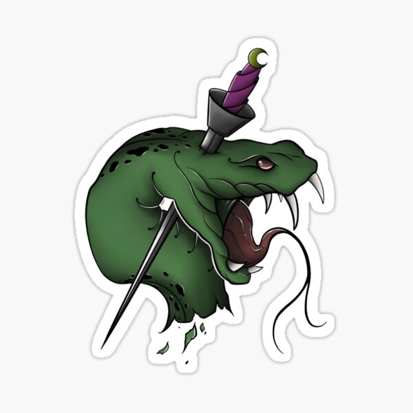 Item preview, Mystic snake dagger - dark tattoo style art designed and sold by Valverproduct.