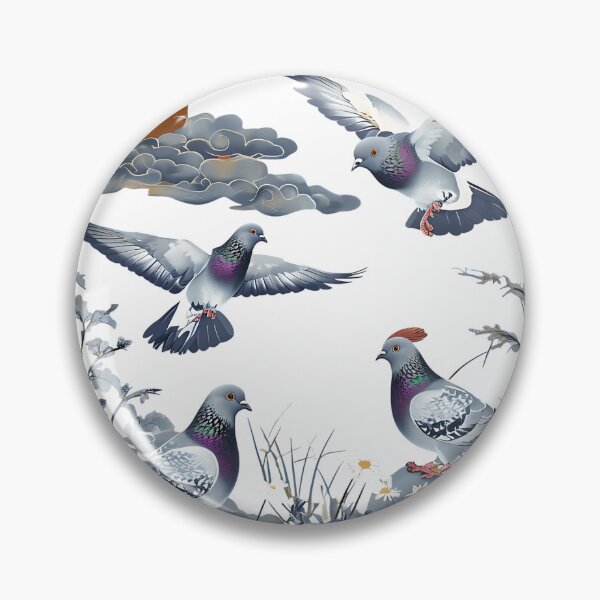 Item preview, Dove pattern with floral elements – Traditional Asian illustration in elegant natural style designed and sold by Hallyu Bubble.