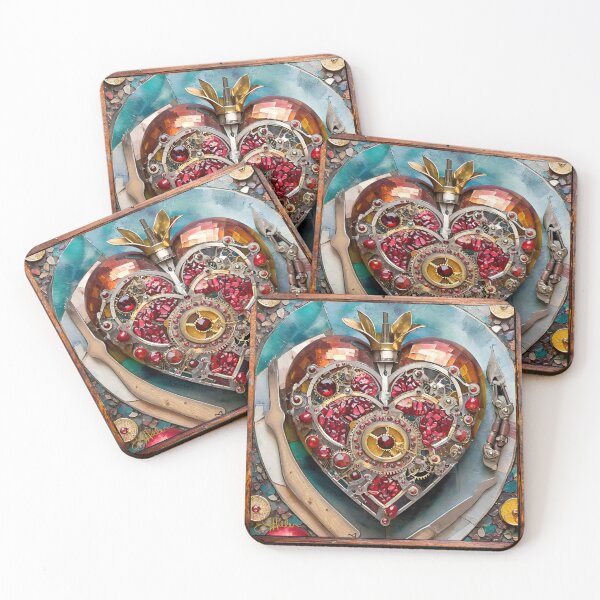 Item preview, Steampunk Heart Series - Ruby Pomegranate designed and sold by Lee Hiller Designs.