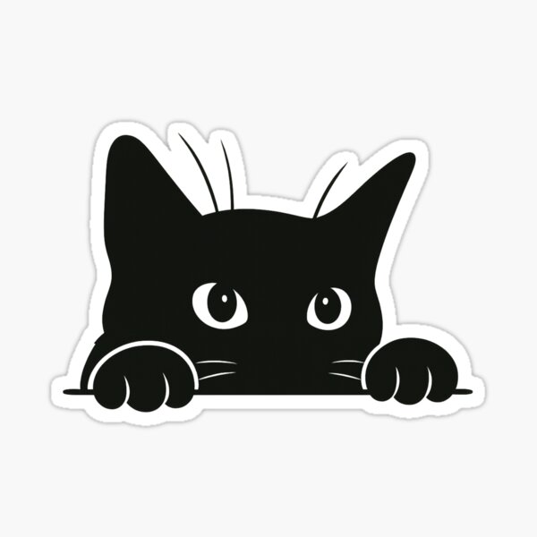 Item preview, Peeking Black Cat Silhouette designed and sold by KateVil.