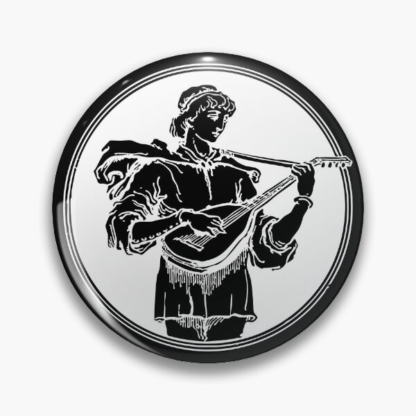 Item preview, Medieval Bloom: heraldic white design of a Medieval musician male designed and sold by elmanchour.