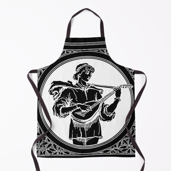 Item preview, Medieval Bloom: heraldic white design of a Medieval musician male designed and sold by elmanchour.