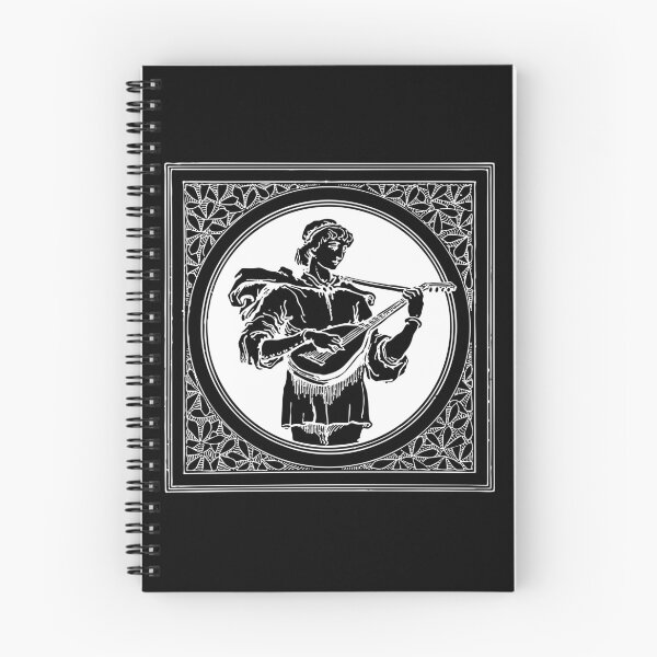 Item preview, Medieval Bloom: heraldic white design of a Medieval musician male designed and sold by elmanchour.