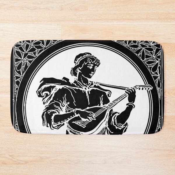 Item preview, Medieval Bloom: heraldic white design of a Medieval musician male designed and sold by elmanchour.