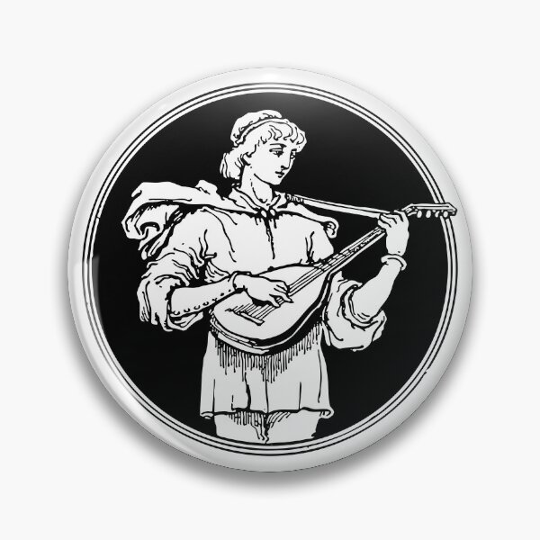 Item preview, Medieval Bloom: heraldic black design of a Medieval musician male designed and sold by elmanchour.