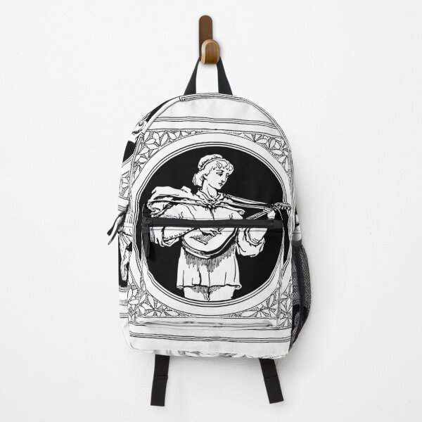 Item preview, Medieval Bloom: heraldic black design of a Medieval musician male designed and sold by elmanchour.