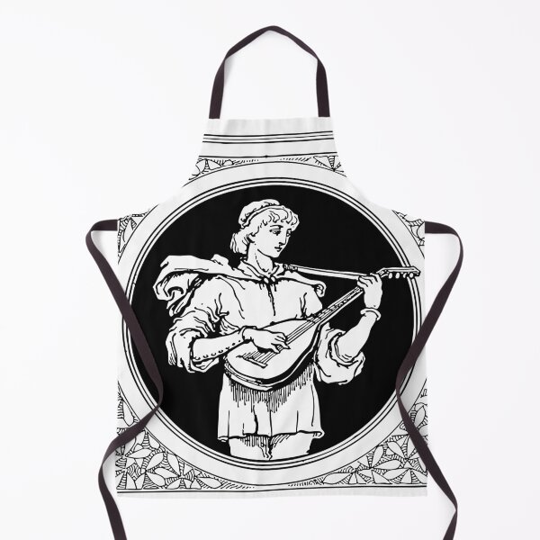 Item preview, Medieval Bloom: heraldic black design of a Medieval musician male designed and sold by elmanchour.