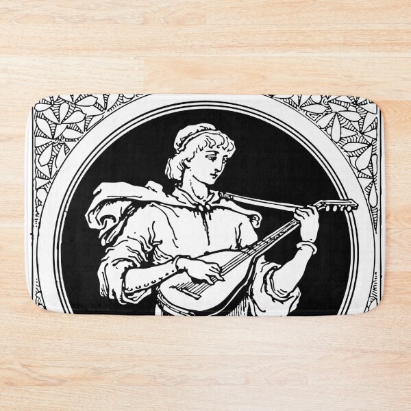 Item preview, Medieval Bloom: heraldic black design of a Medieval musician male designed and sold by elmanchour.