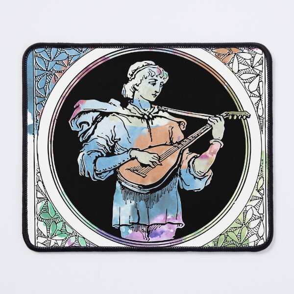 Item preview, Medieval Bloom: heraldic colored design of a Medieval musician male designed and sold by elmanchour.