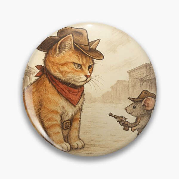 Item preview, This Town Ain’t Big Enough – Cowboy Cat vs Mouse designed and sold by Visual Nonsense.