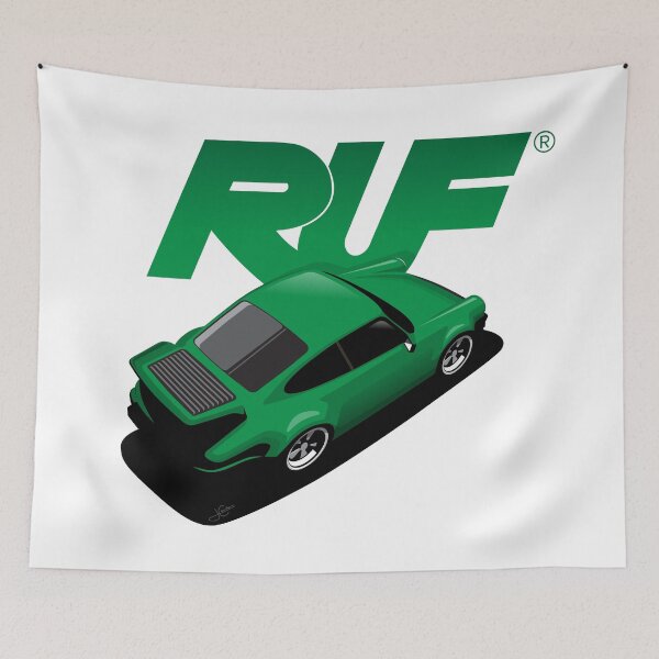Item preview, Porsche 930 RUF Green Illustration designed and sold by blackdogshop.